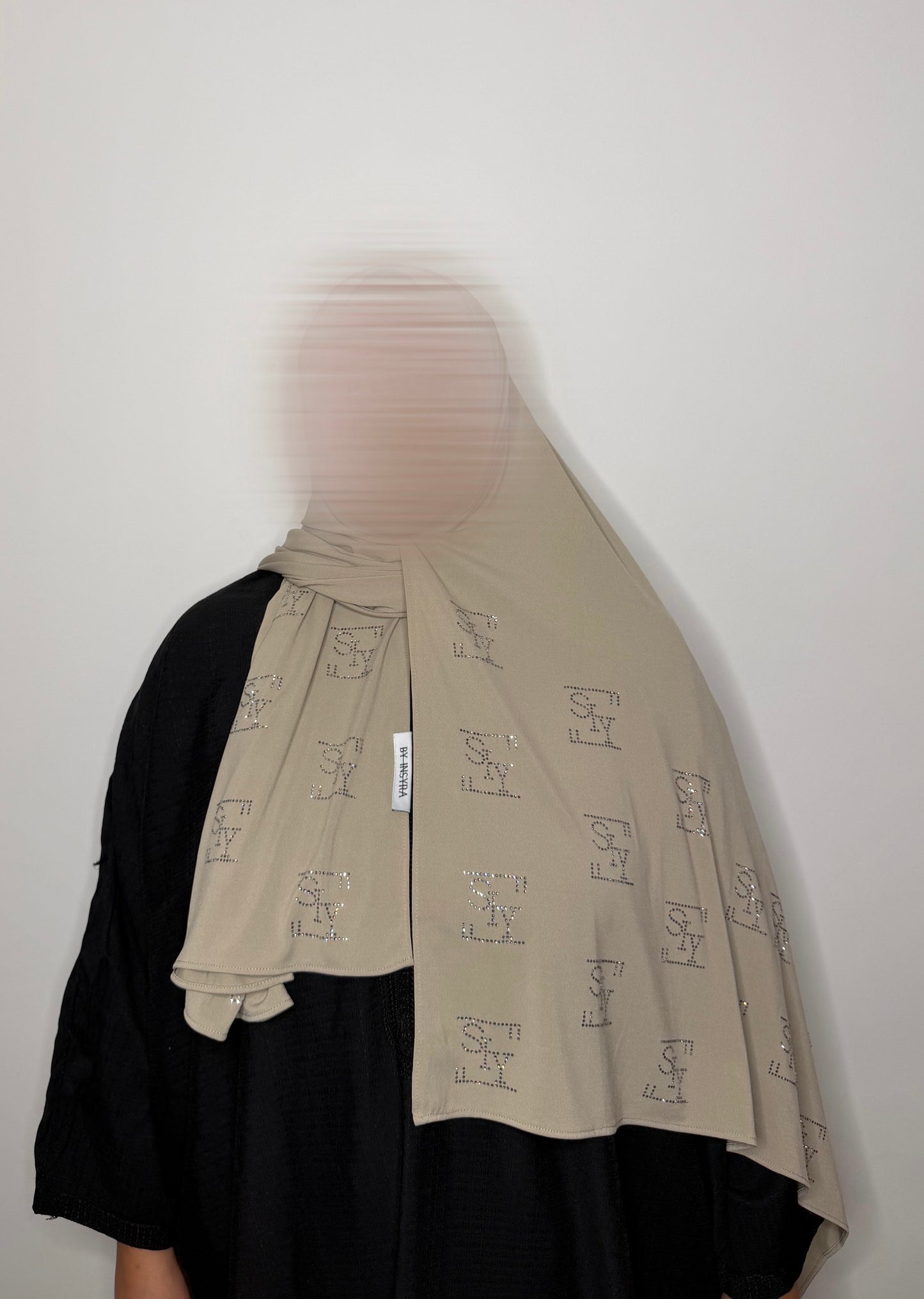 Premium Jersey – Soft Taupe Crystals