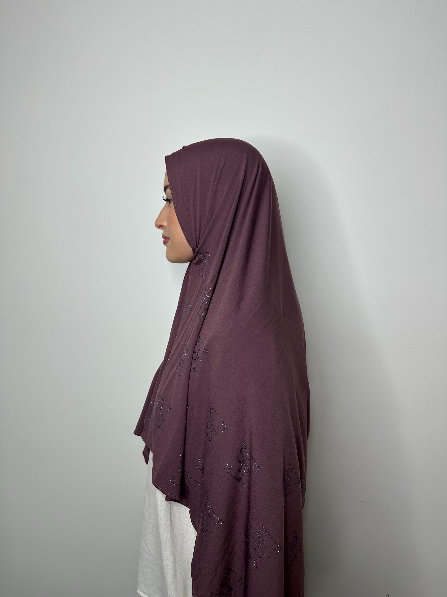 Premium Jersey – Berry Taupe Crystals