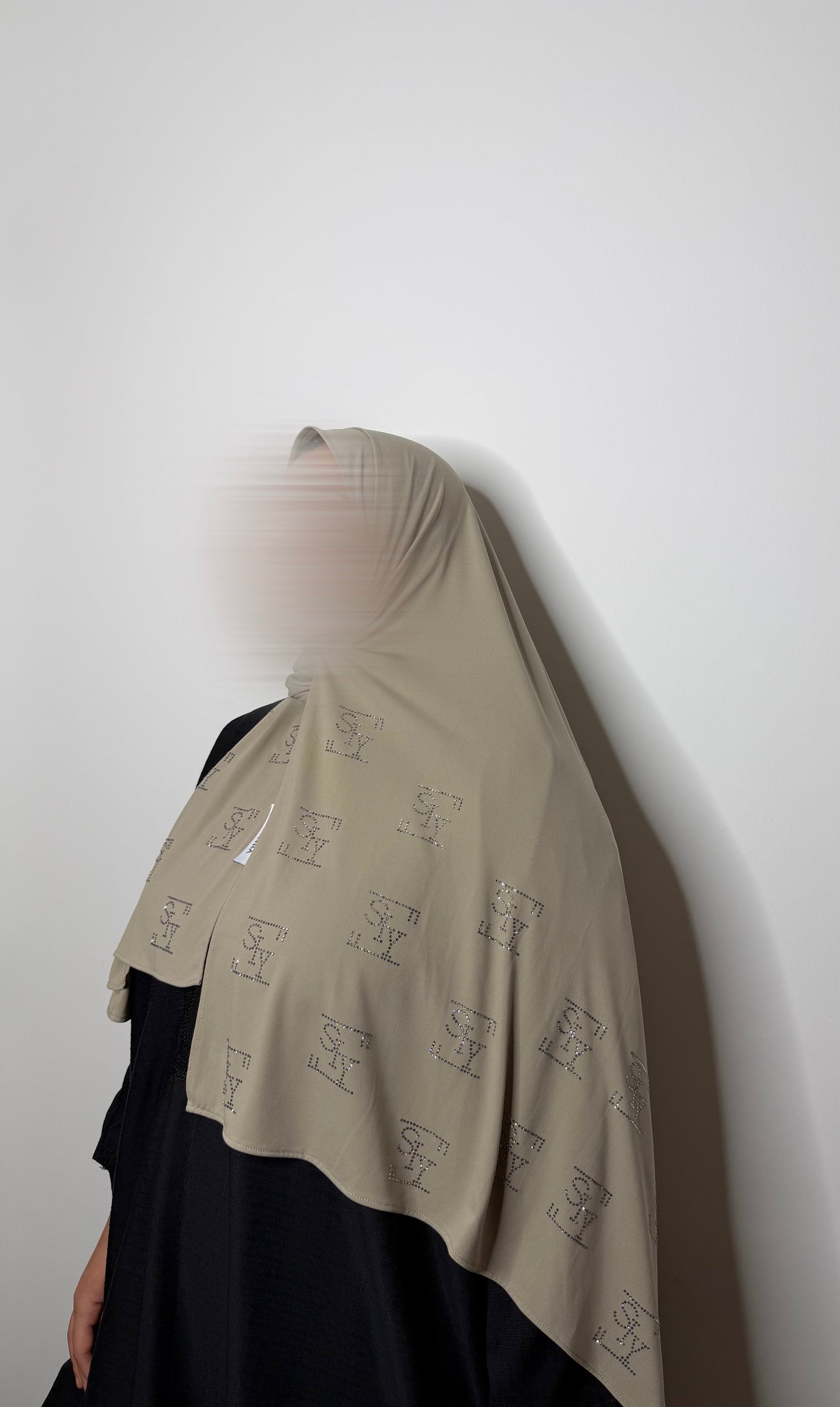 Premium Jersey – Soft Taupe Crystals